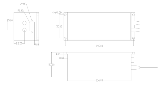 1x32 机械式光开关模块尺寸图 1x32 机械式光开关模块尺寸图
